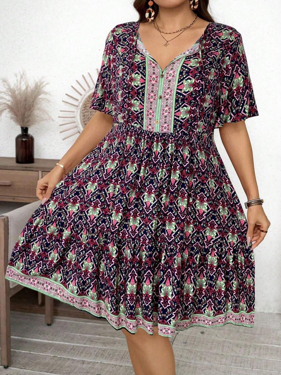 Flora | Plus Size Floral Dress