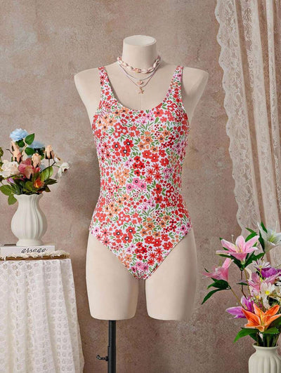 Mira | Floral Square Neck Swimsuit
