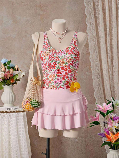 Mira | Floral Square Neck Swimsuit