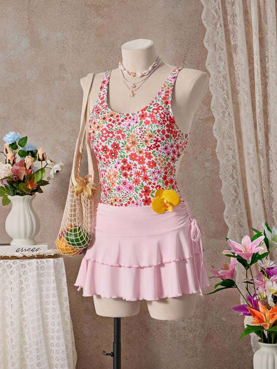 Mira | Floral Square Neck Swimsuit