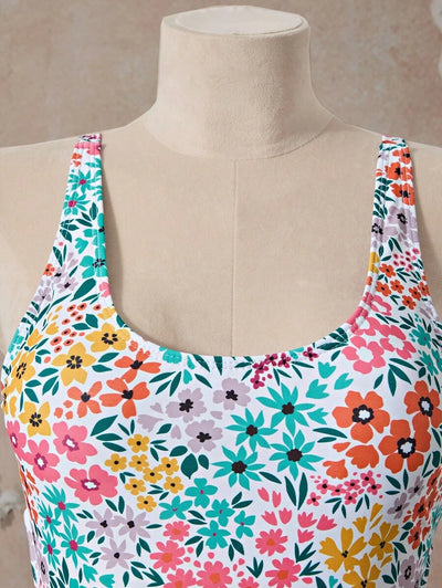 Mira | Floral Square Neck Swimsuit