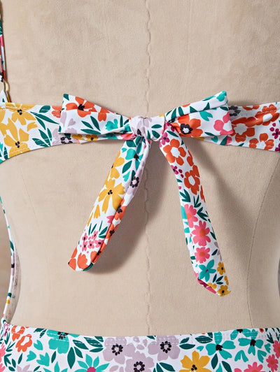 Mira | Floral Square Neck Swimsuit