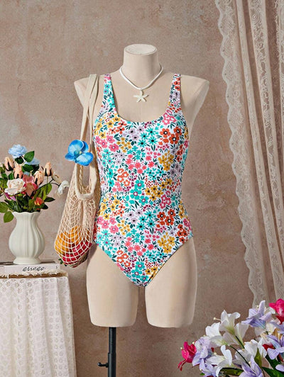 Mira | Floral Square Neck Swimsuit