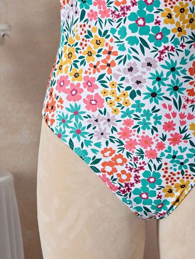 Mira | Floral Square Neck Swimsuit