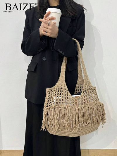 Breezy | Woven Beach Tote Bag