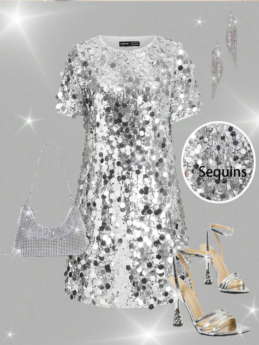 LuxeBelle | Shimmering Cocktail Dress