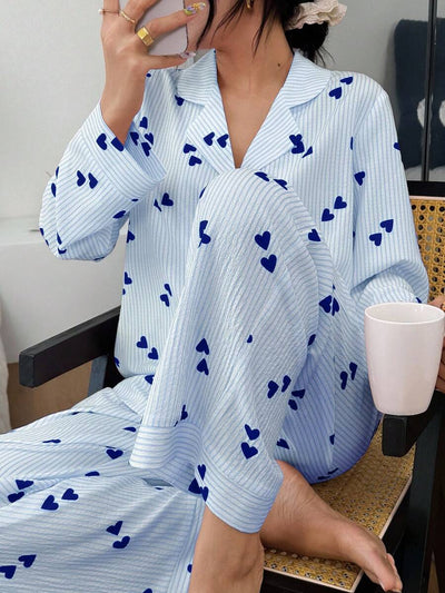 Luxe | Heart Striped Pyjama Set