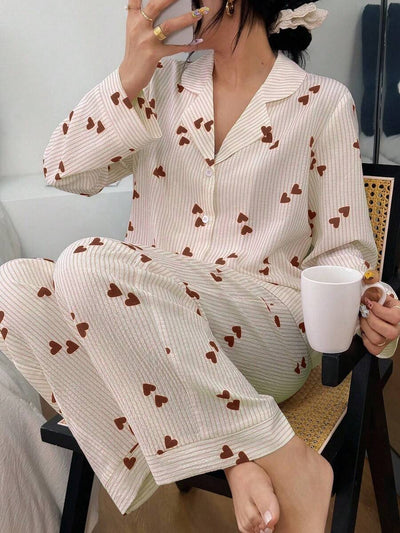 Luxe | Heart Striped Pyjama Set