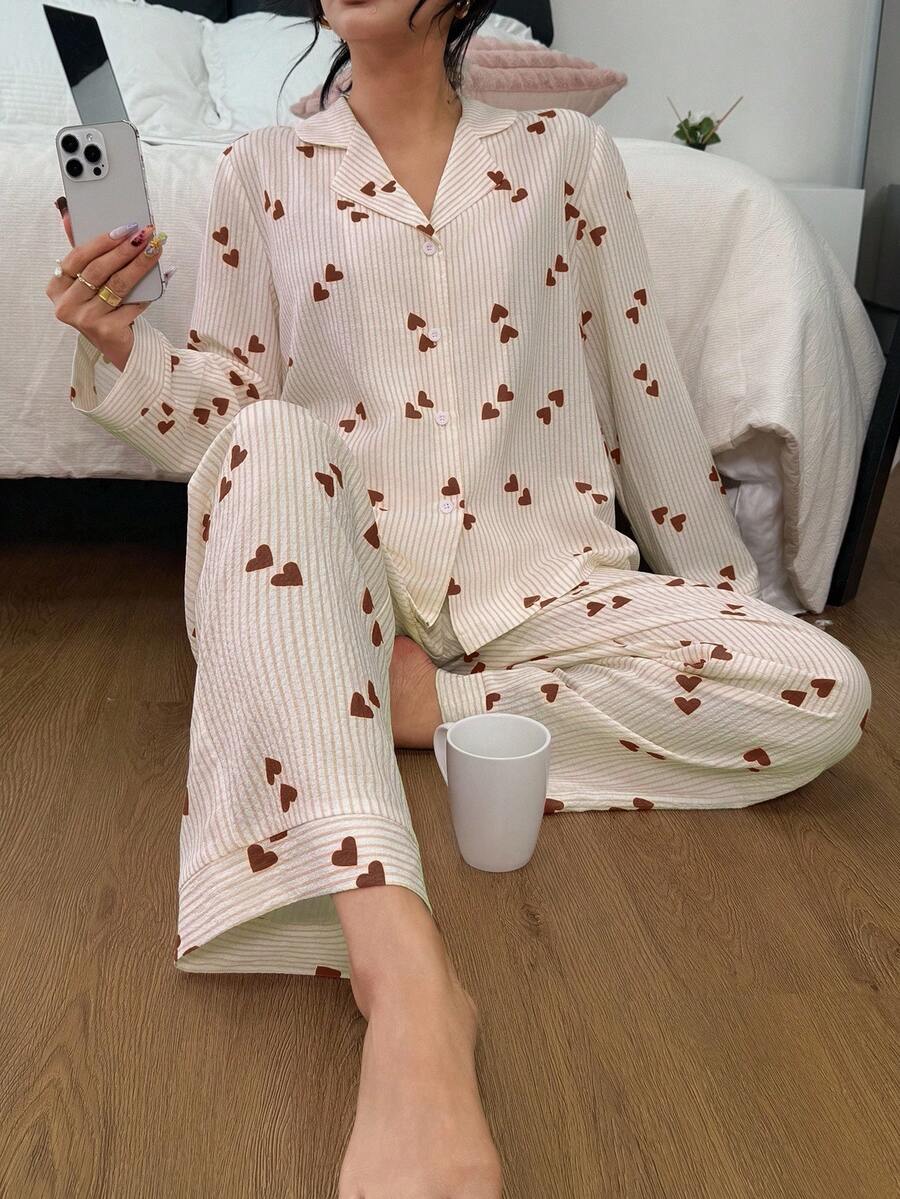 Luxe | Heart Striped Pyjama Set