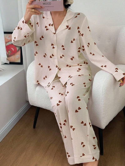 Luxe | Heart Striped Pyjama Set