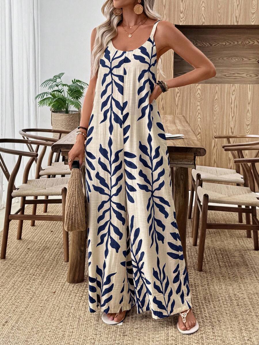 Breezy | Tropical Wide Leg Jumpsuit