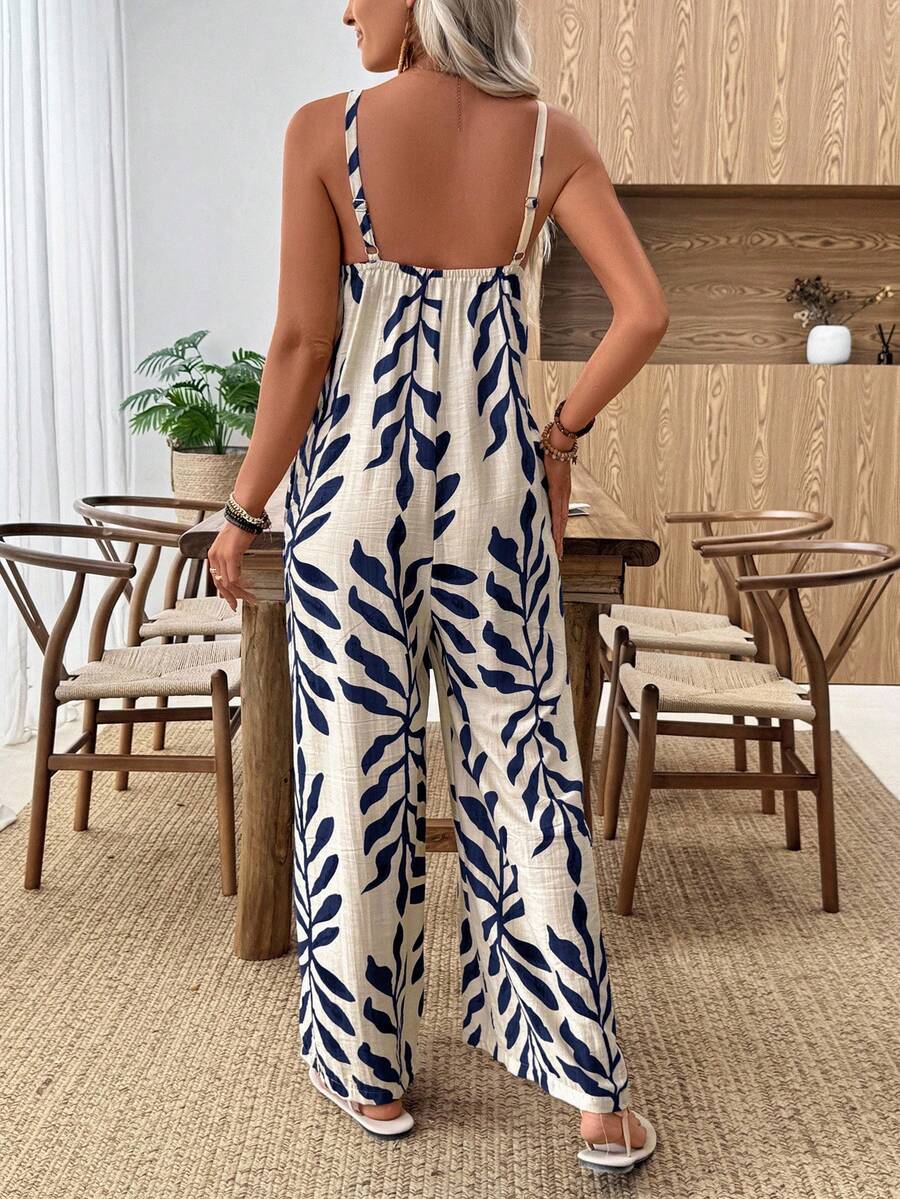 Breezy | Tropical Wide Leg Jumpsuit