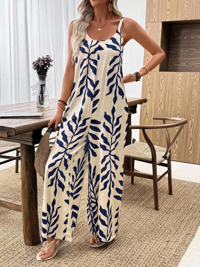 Breezy | Tropical Wide Leg Jumpsuit