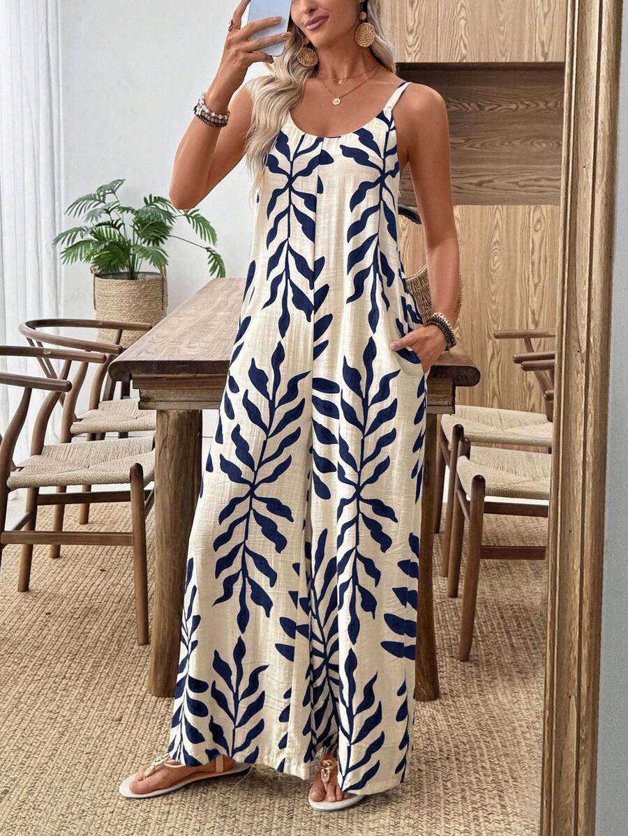 Breezy | Tropical Wide Leg Jumpsuit