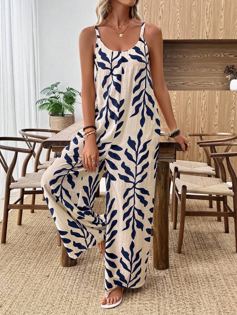 Breezy | Tropical Wide Leg Jumpsuit