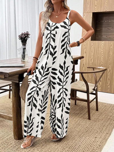 Breezy | Tropical Wide Leg Jumpsuit