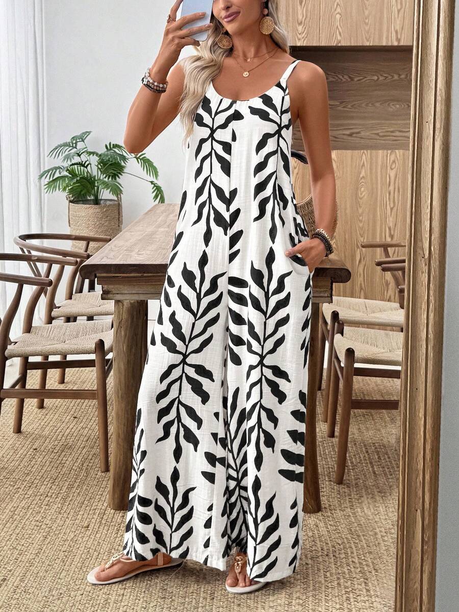 Breezy | Tropical Wide Leg Jumpsuit