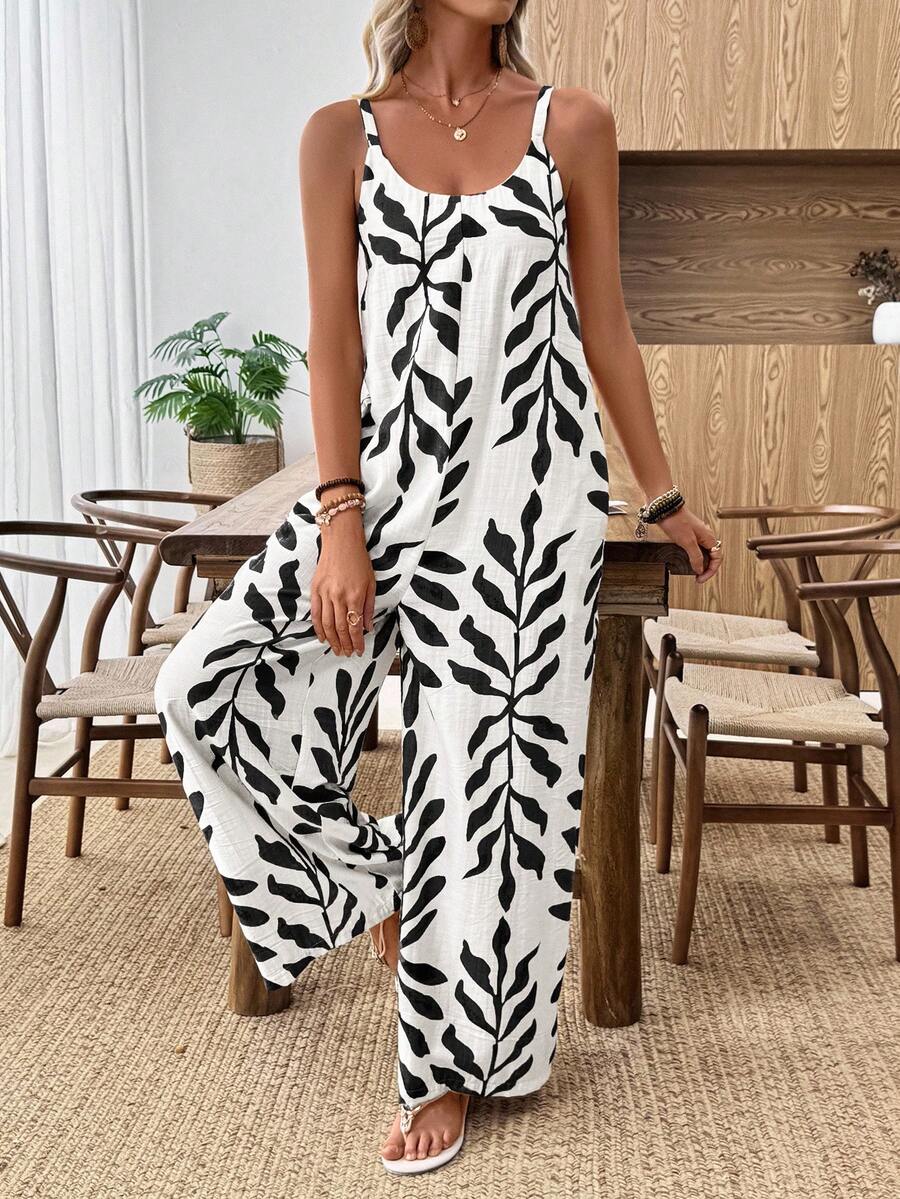 Breezy | Tropical Wide Leg Jumpsuit