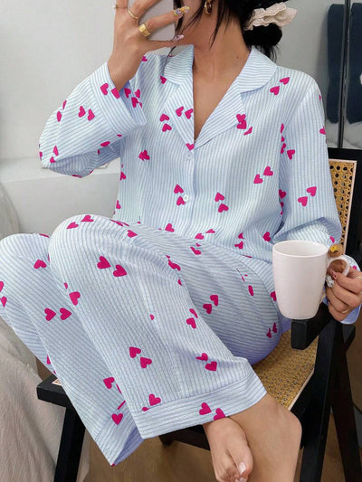 Luxe | Heart Striped Pyjama Set