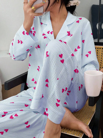 Luxe | Heart Striped Pyjama Set