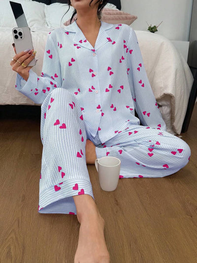 Luxe | Heart Striped Pyjama Set