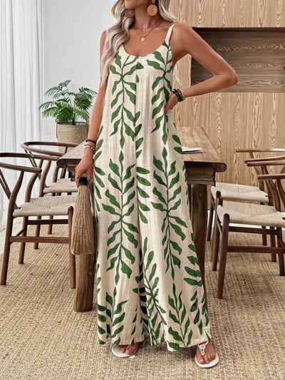 Breezy | Tropical Wide Leg Jumpsuit