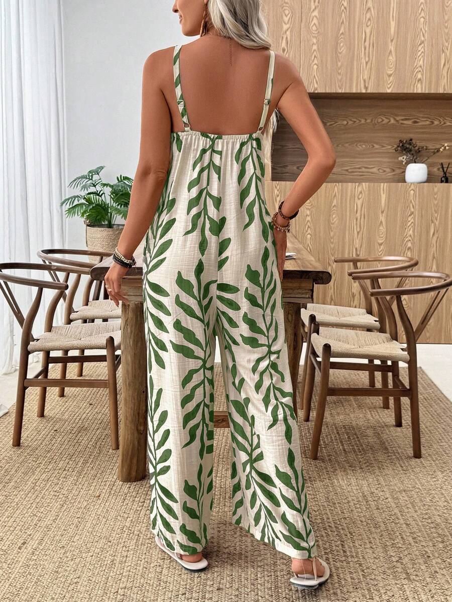 Breezy | Tropical Wide Leg Jumpsuit