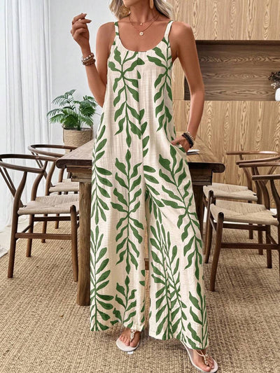 Breezy | Tropical Wide Leg Jumpsuit