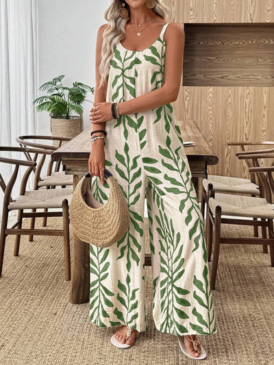 Breezy | Tropical Wide Leg Jumpsuit