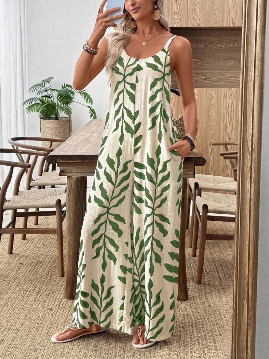 Breezy | Tropical Wide Leg Jumpsuit
