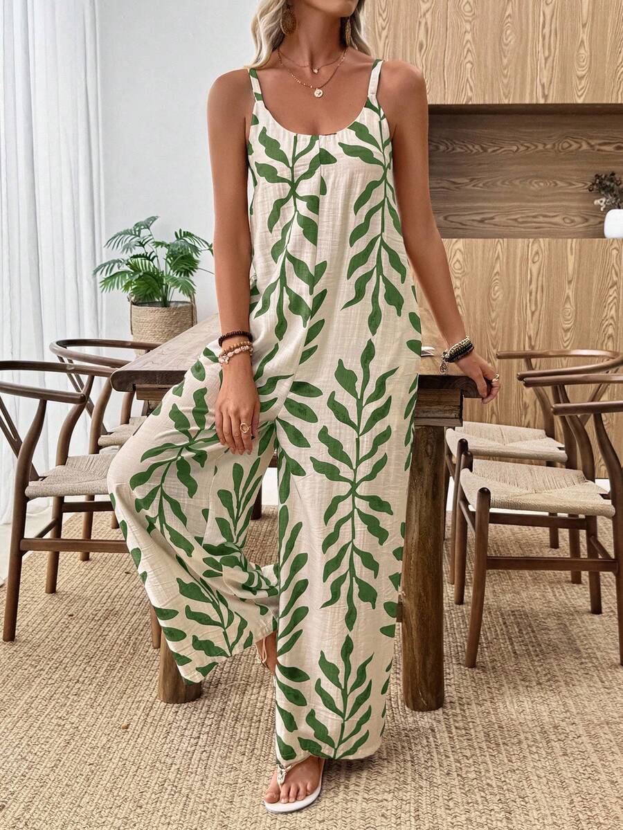 Breezy | Tropical Wide Leg Jumpsuit