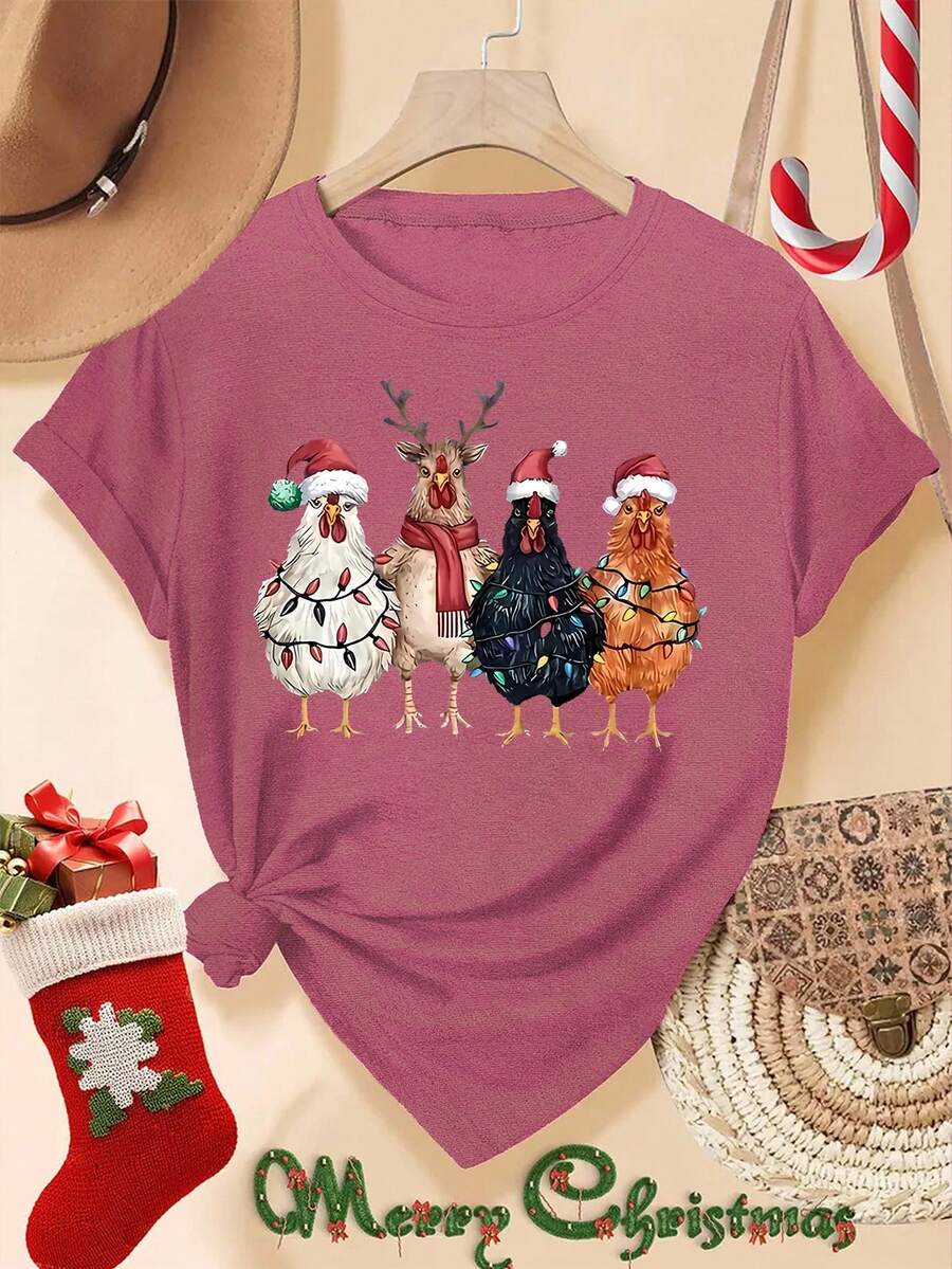 Jolly | Festive Santa Chick T-Shirt