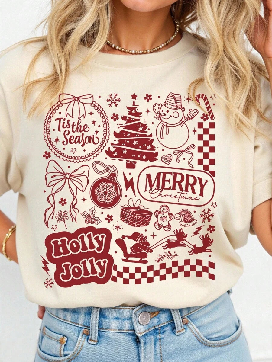 Cozy | Retro Christmas Print Tee