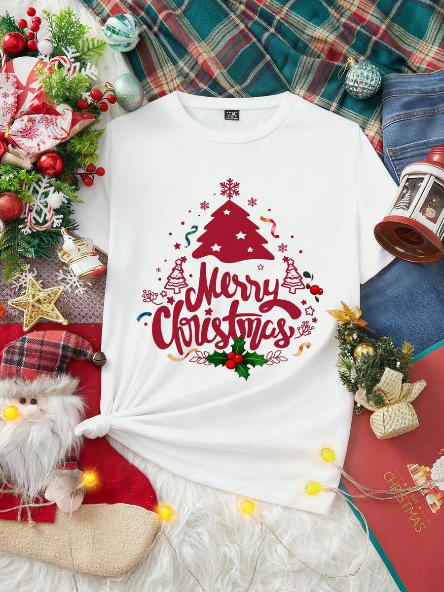Merry | Hand-Painted Christmas Tee