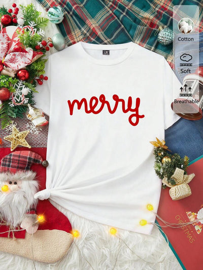 Merry | Hand-Painted Christmas Tee