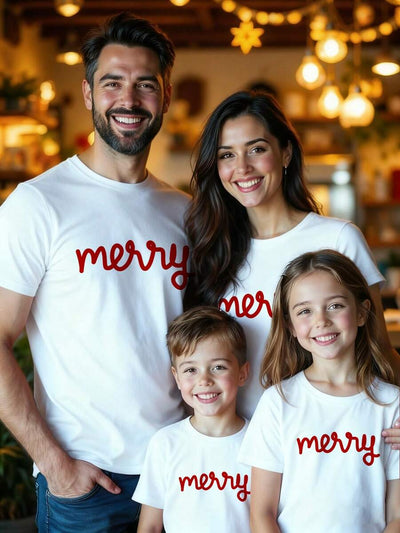 Merry | Hand-Painted Christmas Tee