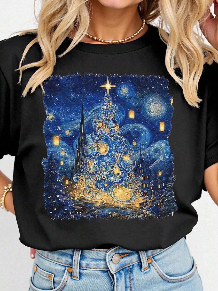 Cozy | Retro Christmas Print Tee