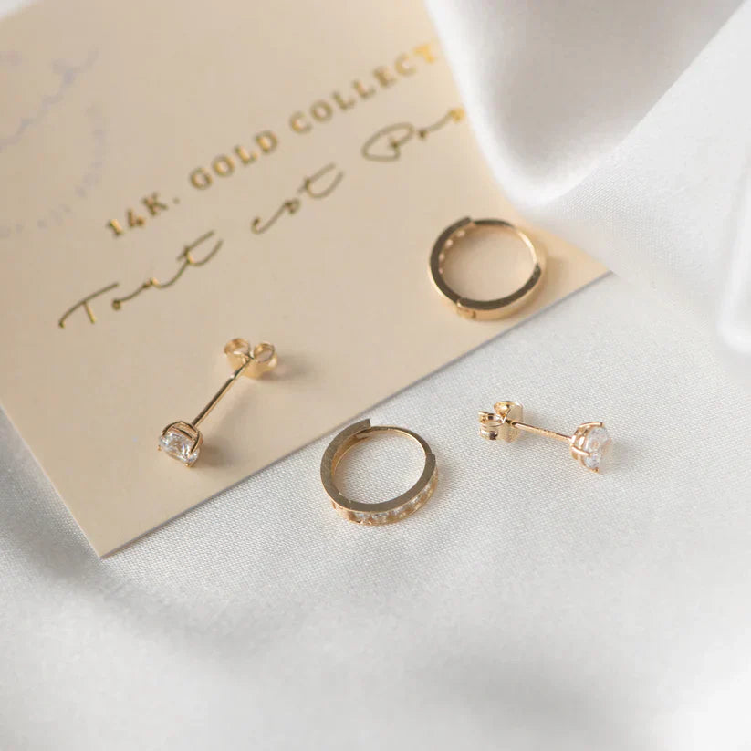 Dara | Elegant Gold Stone Earrings