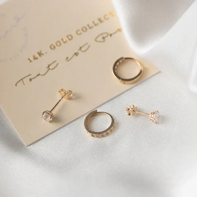 Dara | Elegant Gold Stone Earrings