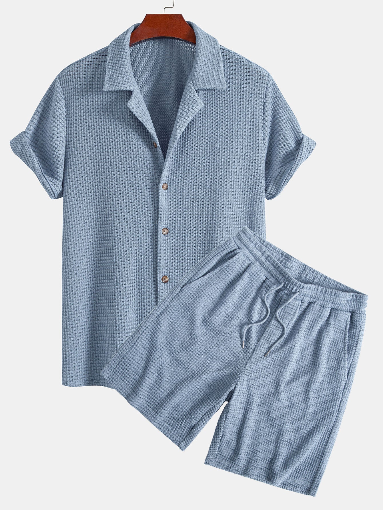 Coastal | Waffle Texture Shirt & Shorts