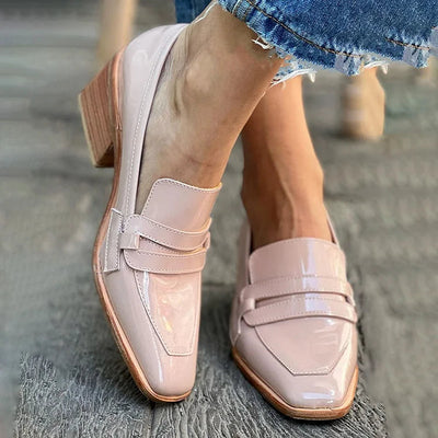 Luxe | Shiny Wide Heel Loafers