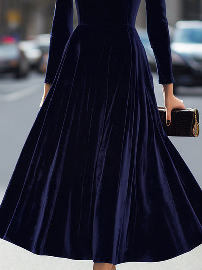 Elara | Chic Navy Midi Dress