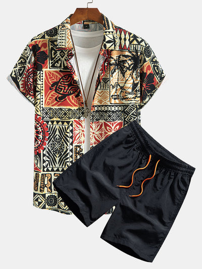 Coastal | Ethnic Print Shirt & Shorts