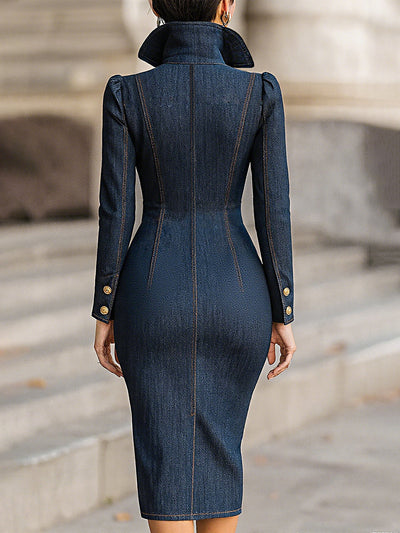 Sable | Chic Denim Midi Dress