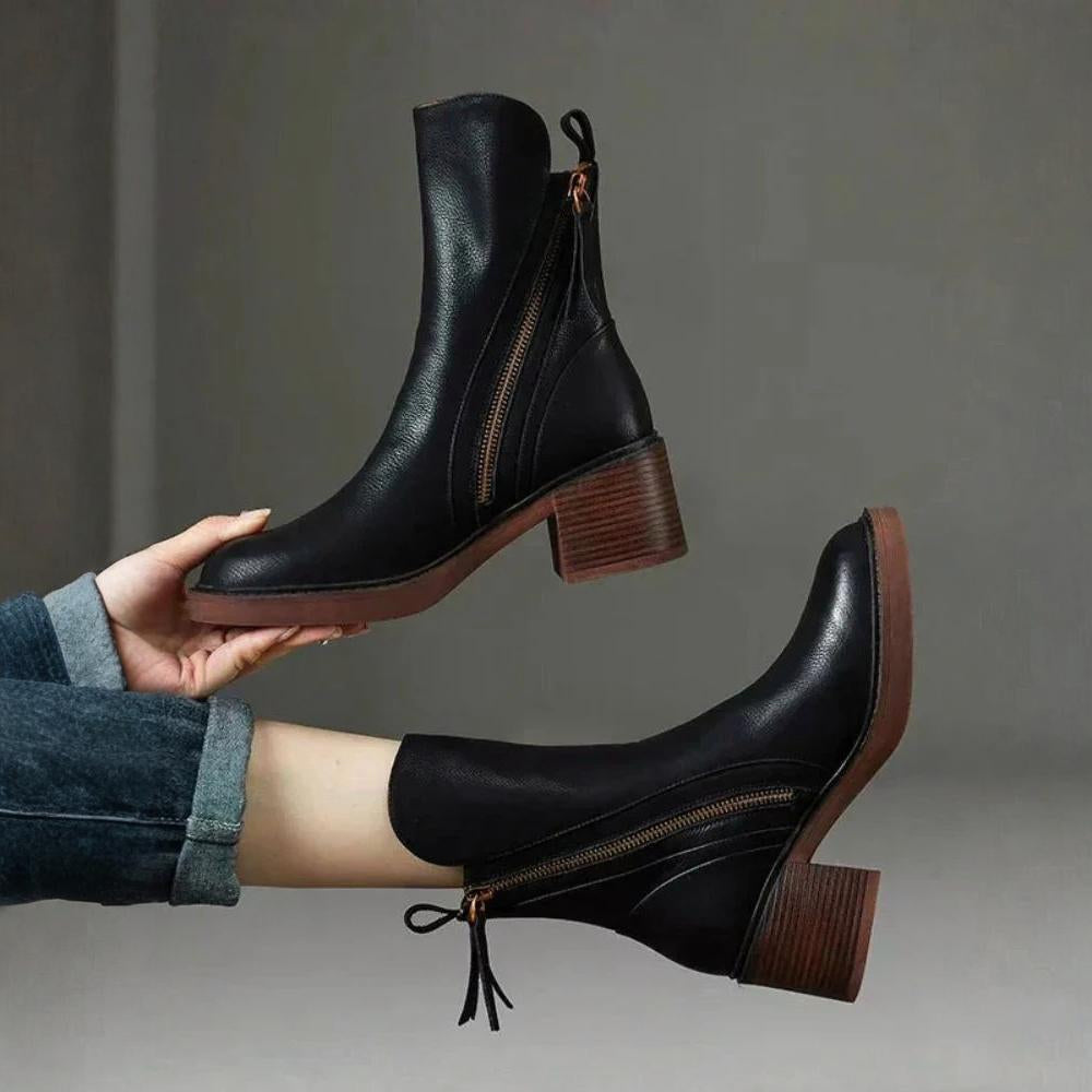 Mira | Chic Leather Ankle Boots