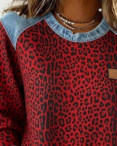 Zara | Trendy Leopard Patch Sweatshirt