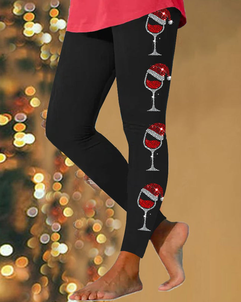 Jingle | Festive Wine Glass Leggings