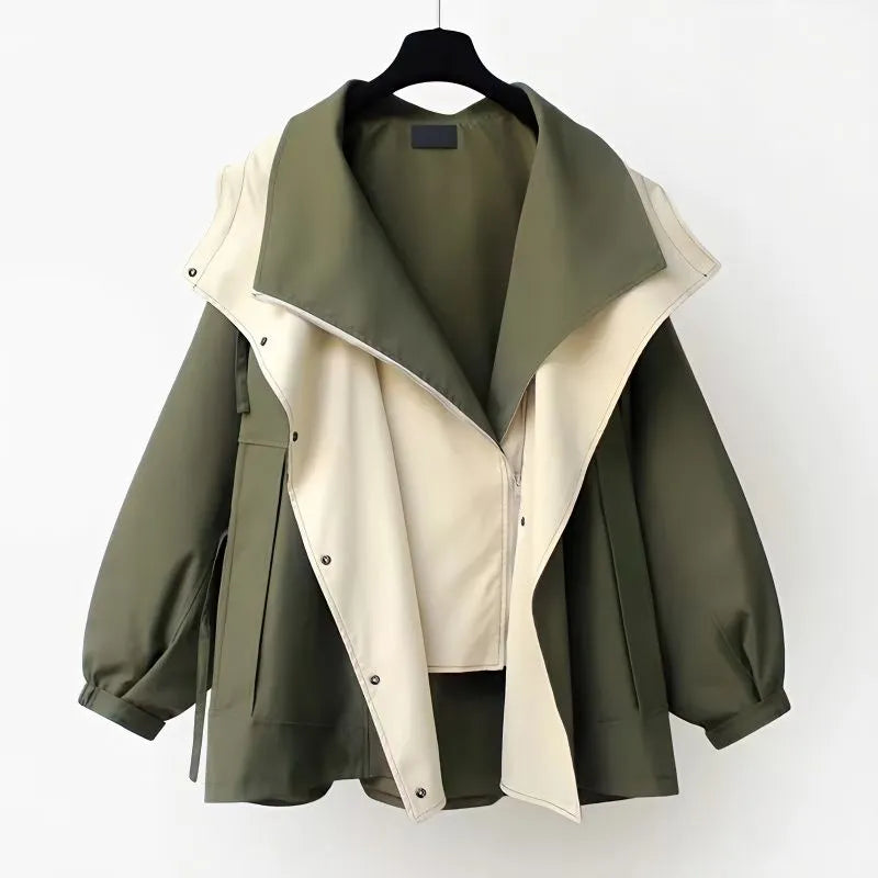 Breezy | Chic Two-Tone Hooded Jacket