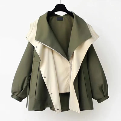 Breezy | Chic Two-Tone Hooded Jacket