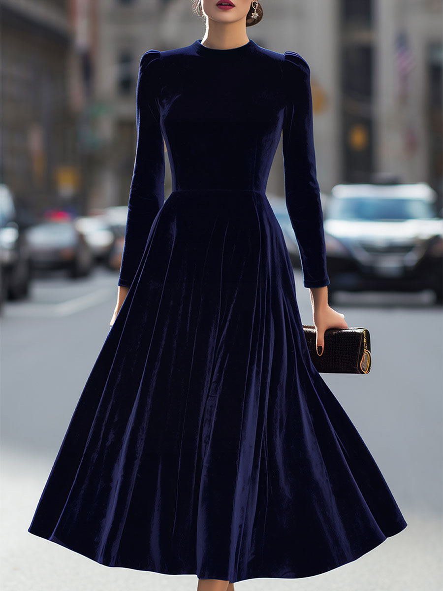 Elara | Chic Navy Midi Dress